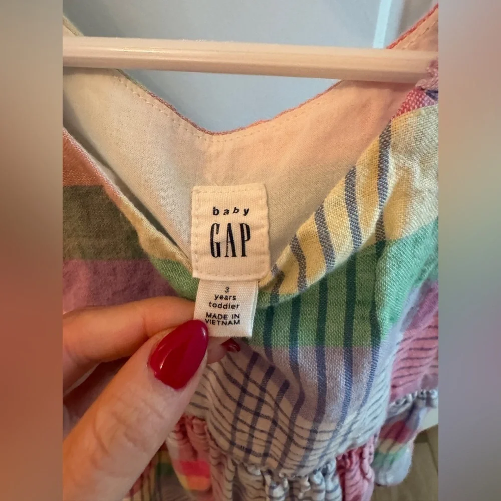Gap toddler plaid rainbow dress 3T
